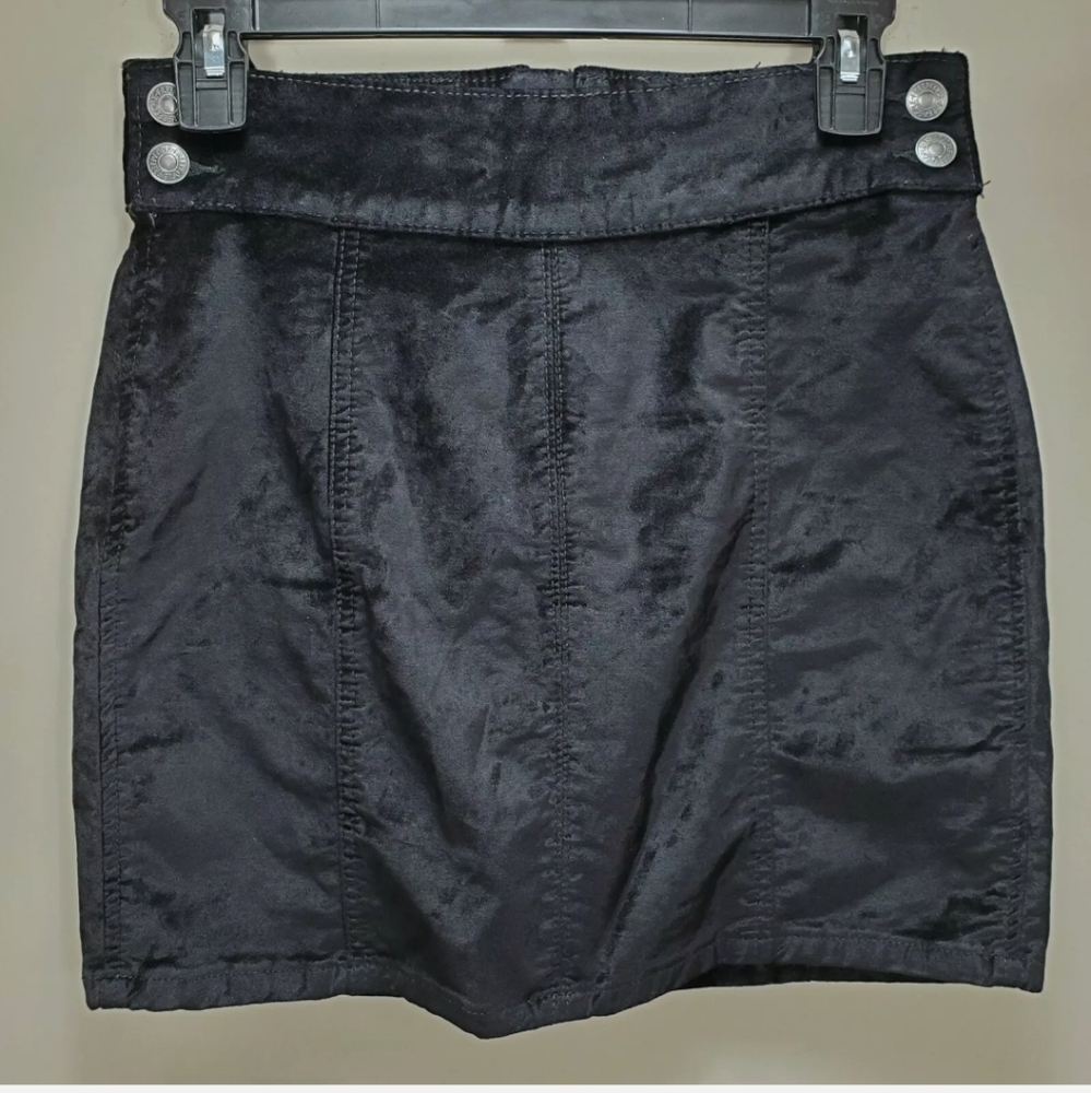 Free People Crushed‎ Velvet Miniskirt
